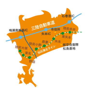 東松島市の地図