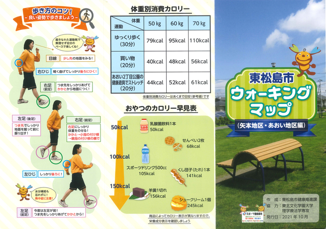東松島市ウォーキングマップ　矢本地区・あおい地区編　1ページ目の画像