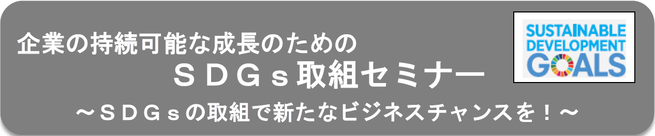 企業の持続可能な成長のためのSDGs取り組みセミナー　SDGsの取り組みで新たなビジネスチャンスを